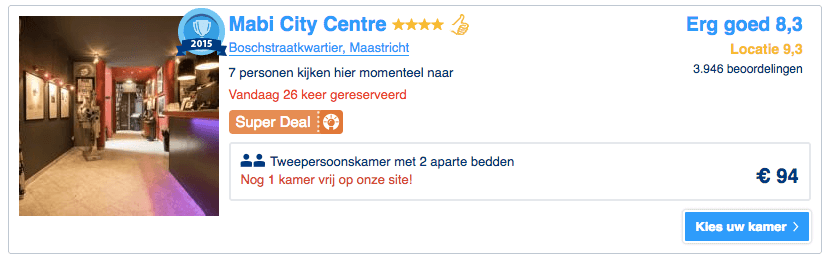 Nog maar 1 kamer vrij