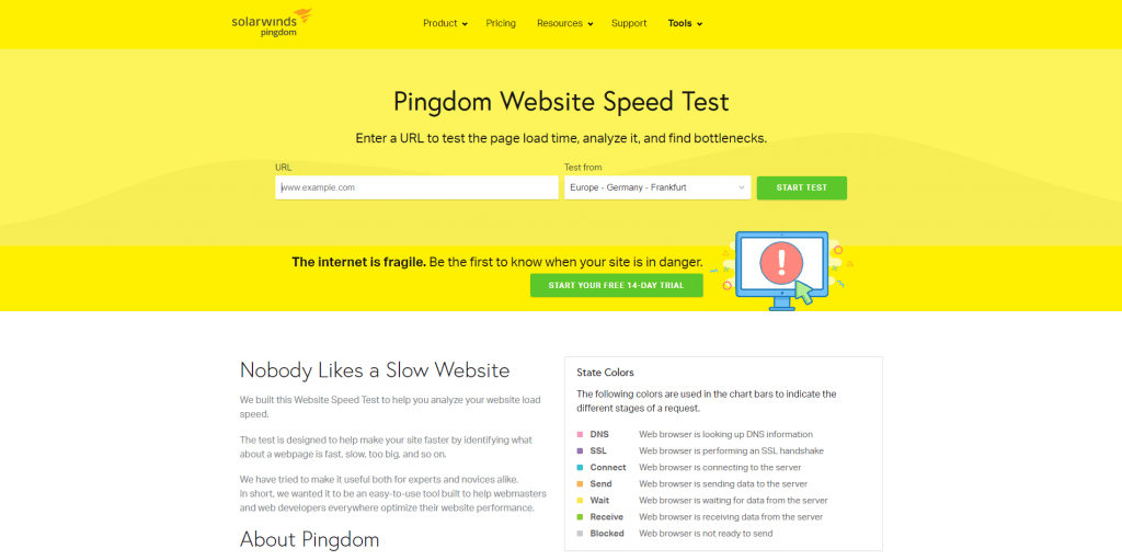 Pingdom - Snelheid van website testen
