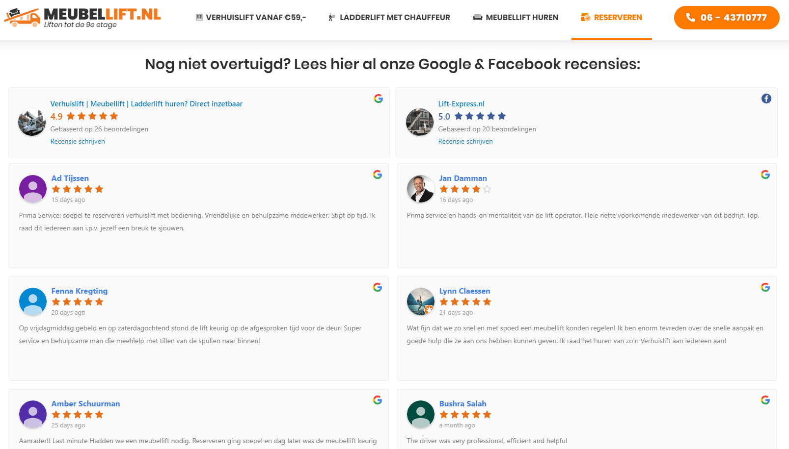 Review pagina Meubellift.nl